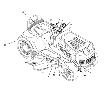 Decals Diagram and Parts List for 405627X51A 2007 Briggs and Stratton Lawn Tractor